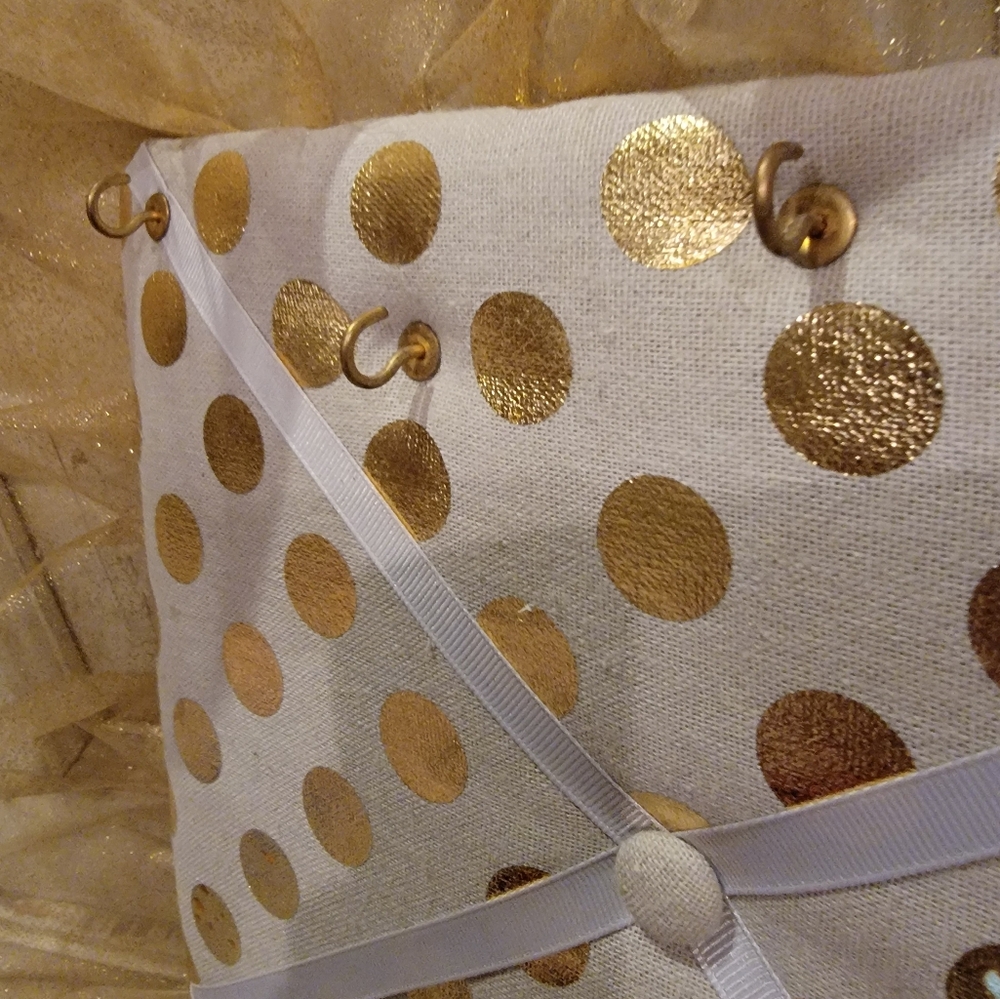 Gold Polka Dot Hair Bow or Jewelry Board - Picture 14 of 16